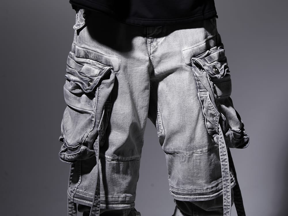 ユリウス 2022-23AW - Pants and shoes that take advantage of the looseness of the outer wear to add volume. - 799PAM24-PL(10.5oz ストレッチデニム ガスマスク ワイドパンツ プラスター) - 3-003