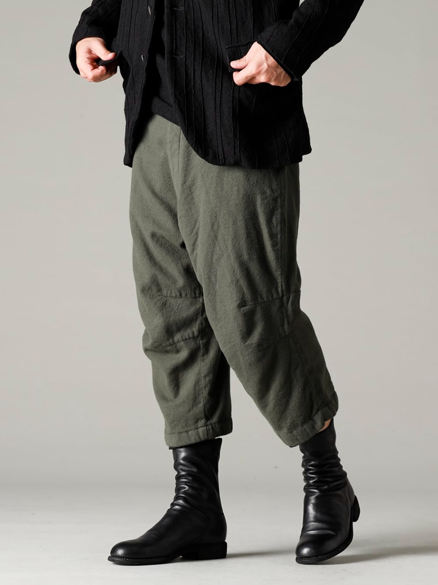 NOUSAN(ノウザン) 22-23AW ノスタルジーを感じさせるクロップドスタイル  - Arthur-Pants-Wool-Black アーサー パンツ ウール ブラック - 788Z_H バックジップブーツ ダブルソール - ホース フルグレイン レザー 2-004