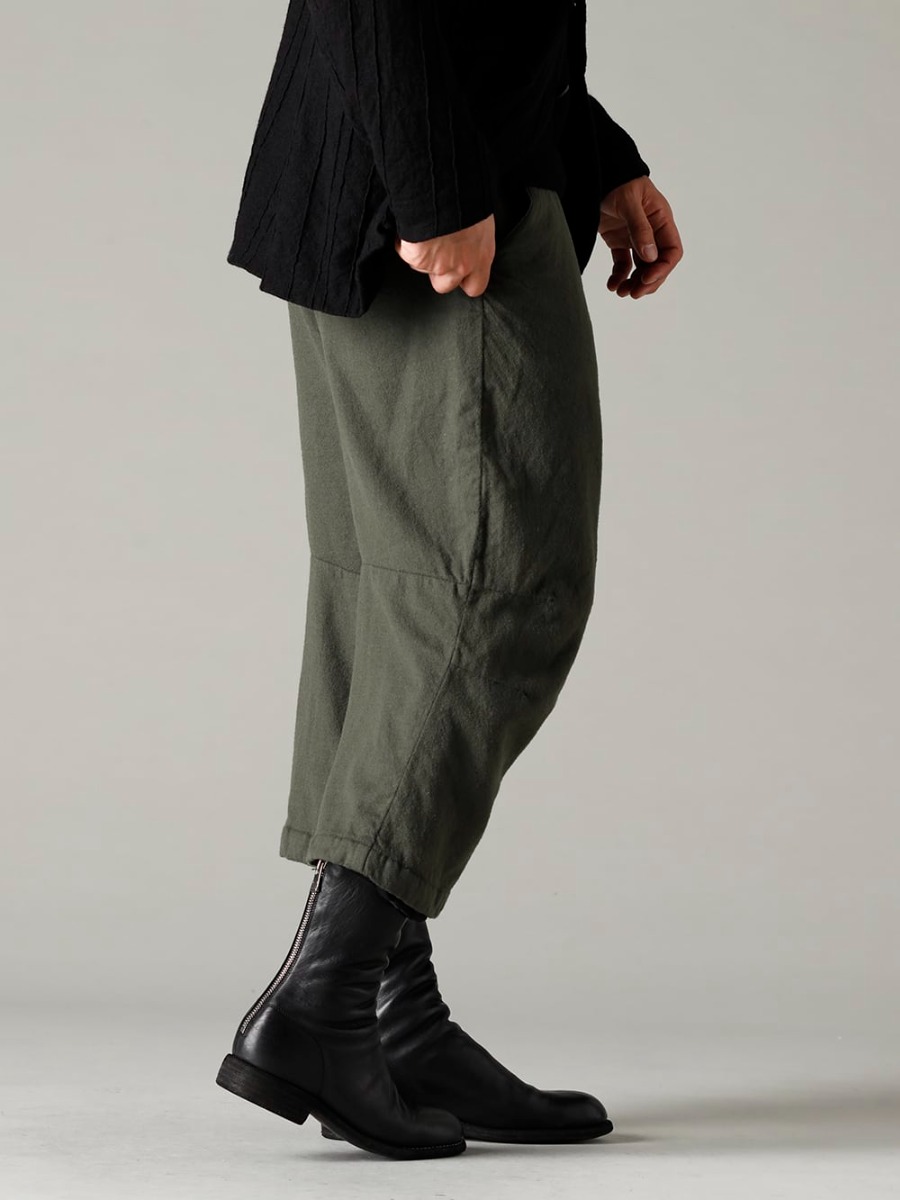 NOUSAN(ノウザン) 22-23AW ノスタルジーを感じさせるクロップドスタイル  - Arthur-Pants-Wool-Black アーサー パンツ ウール ブラック - 788Z_H バックジップブーツ ダブルソール - ホース フルグレイン レザー 2-005