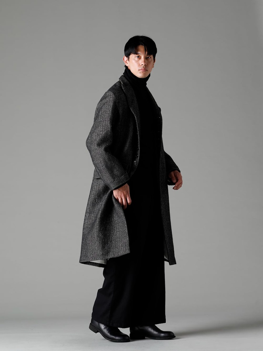 KLASICA(クラシカ) 22-23AW(秋冬)  クラシックなヘリンボーン柄で落ち着いた大人なムード - 22C-38LCT-SIGLO オールド コート - クラシック ヘリンボーン - TTW-wn ウール ボトルネックニット ブラック - Bretagne-pants-Long-Wool-Black ブルターニュ パンツ ロング ウール ブラック - 788Z_H バックジップブーツ ダブルソール - ホース フルグレイン レザー 1-003