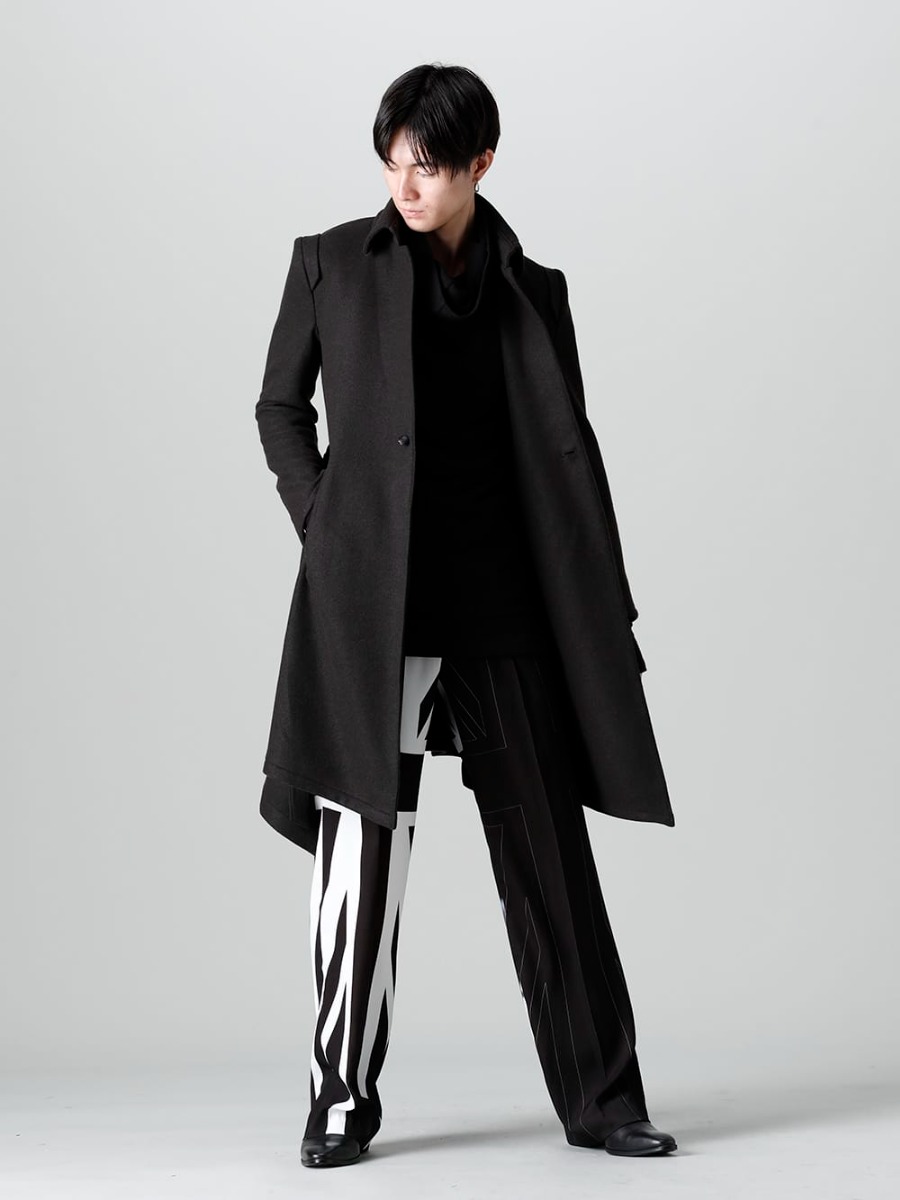 kiryuyrik(キリュウキリュウ) 2022-23AWコレクションより第5弾目が到着！店頭・通販共に販売中！ - KO-HJ37-102-black(ニットメルトン スタンドカラー フレアジャケット ブラック) - 1-010