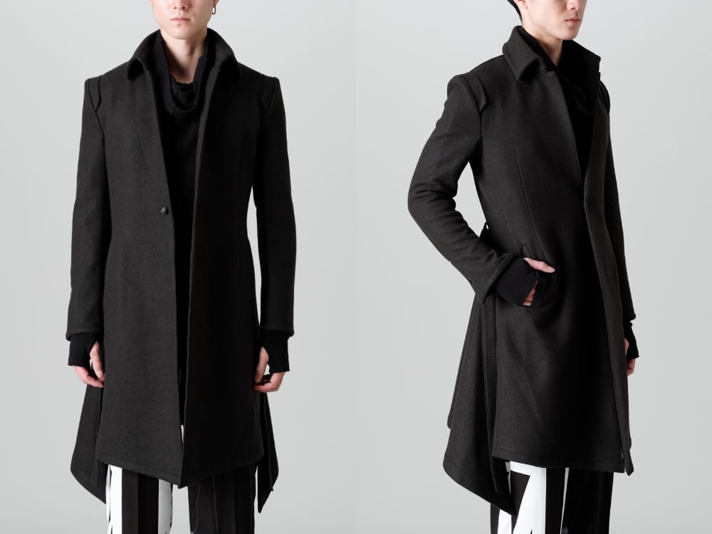 kiryuyrik(キリュウキリュウ) 2022-23AWコレクションより第5弾目が到着！店頭・通販共に販売中！ - KO-HJ37-102-black(ニットメルトン スタンドカラー フレアジャケット ブラック) - 1-013