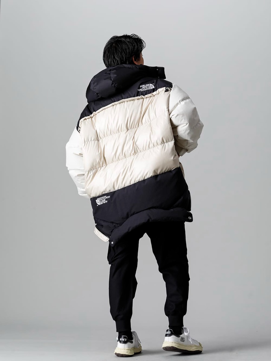 Maison MIHARAYASUHIRO - メゾン ミハラヤスヒロ 22-23AW スタイリング 見出し1 - A09BL053-ボトムレイヤード ダウンブルゾン White - HM9340-M クラシック ウール フランネル カーゴ パンツ - A09FW732-White-ブレイキー- オリジナルソール キャンバス ロートップ スニーカー ヴィンテージ ライク ソール ホワイト 1-002