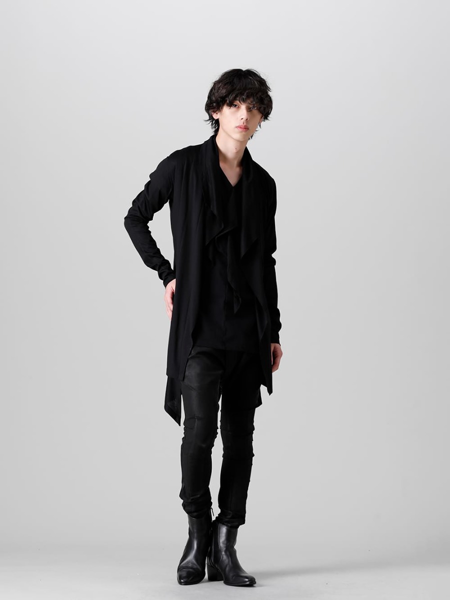 THE ONENESS 2022-23AW - THE ONENESS 2022-23AW collection is now available both in-store and online from now! - OB-OHT02-053-Black(Viscose Organic Frill Flare Cardigane Black) - 1-001