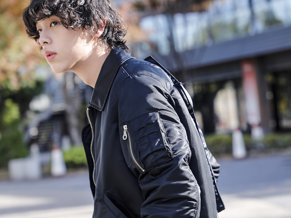 PHENOMENON 2022-23AW - Flight jacket with eye-catching cross detail on the back - ILLJK22A-007-black(Cross Flight Jacket Black) - 2-005