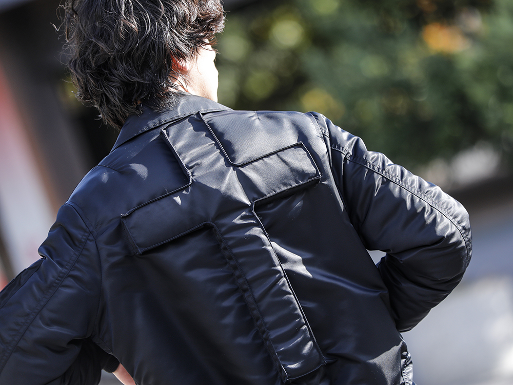 PHENOMENON 2022-23AW - Flight jacket with eye-catching cross detail on the back - ILLJK22A-007-black(Cross Flight Jacket Black) - 2-008