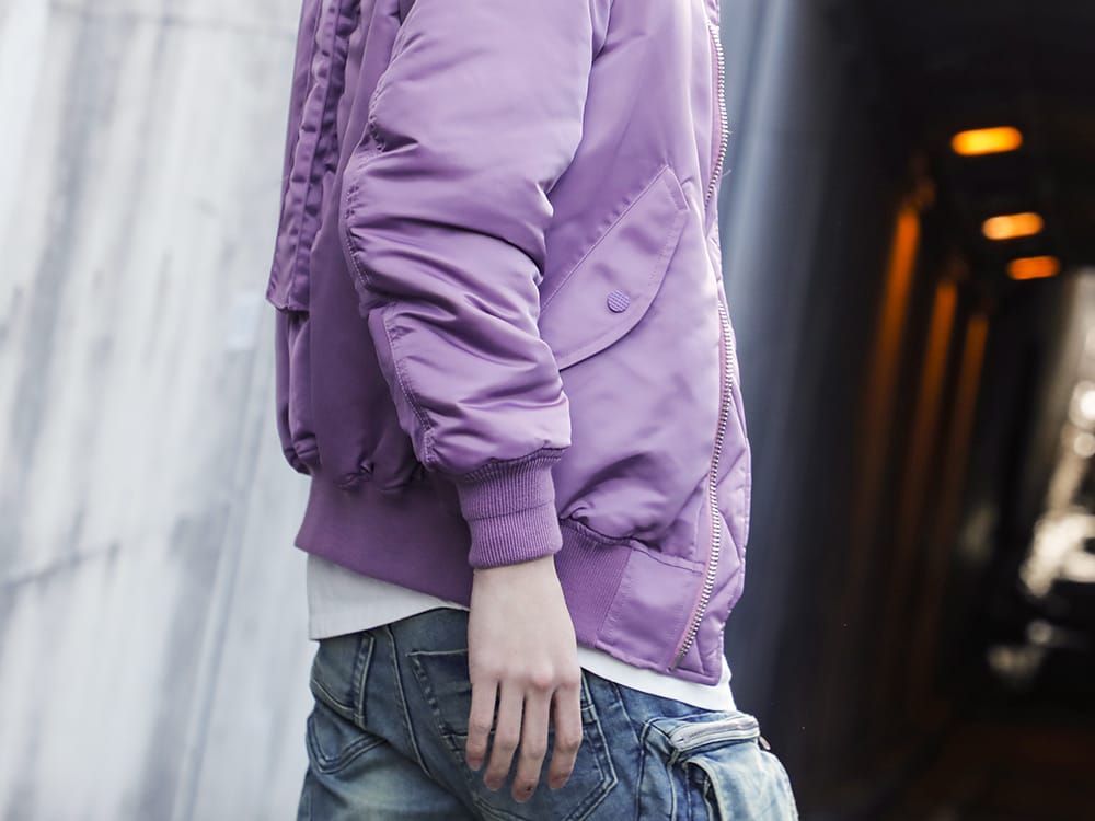 フェノメノン 2022-23AW - 背面ディテールが特徴的なフライトジャケットが復刻 - sj.ILLJK22A-007-lilac(クロス フライトジャケット ライラック) - 2-005