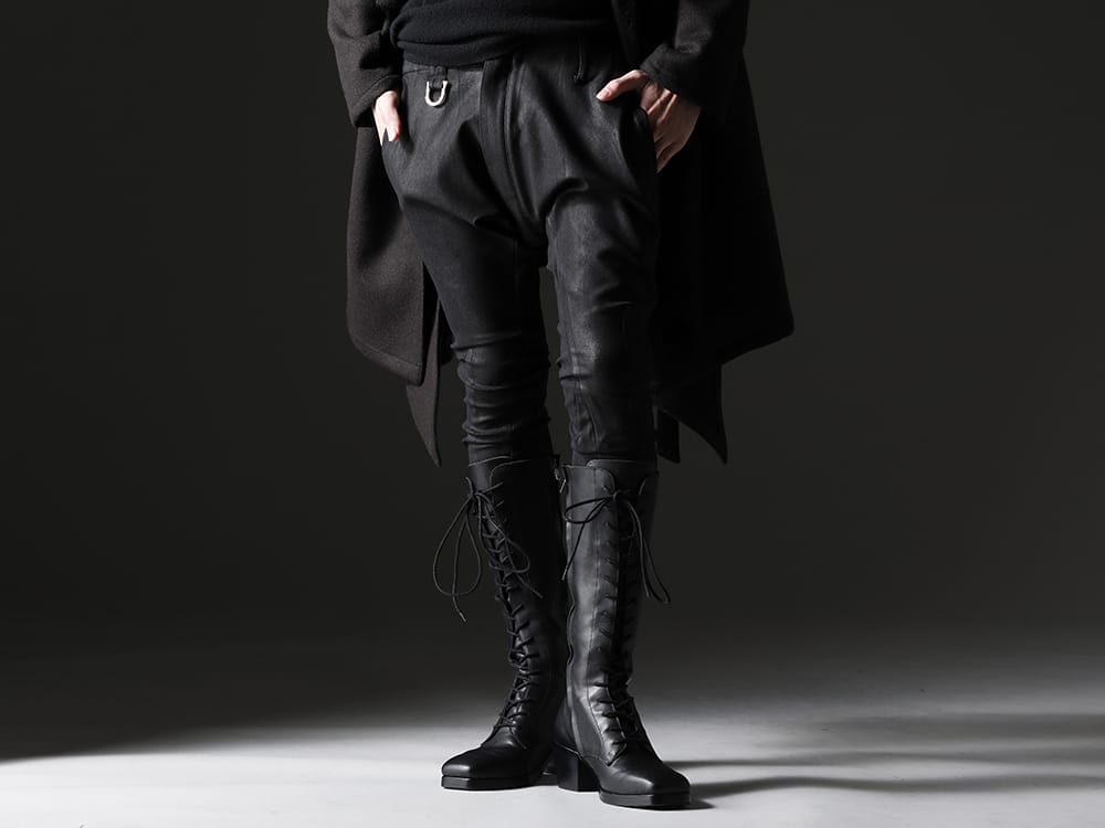 キリュウキリュウ / クジャク 2022-23AW - 定番で人気のあるサルエルシルエット - KO-HP32TP-904(コーティング ハイテンションジャージー サルエル テープパンツ) KJ-22AW34(クロべ ブーツ) - 3-001