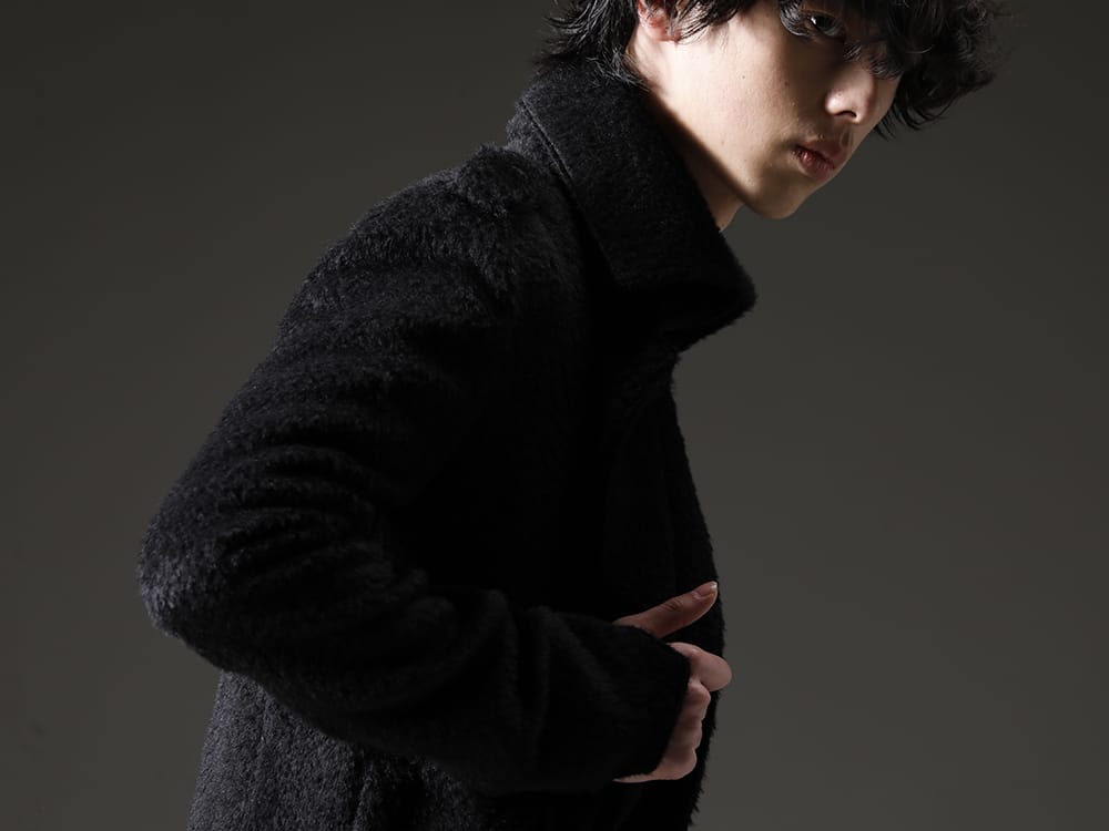 kiryuyrik 2022-23AW - An alpaca blend jacket that works in a timely manner - KOKO-HJ29-105-black(Alpaca Shaggy Single Napoleon Jacket Black) - 2-005