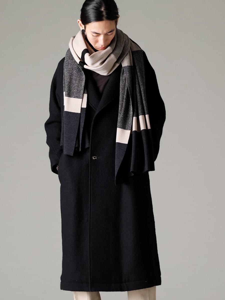 DEVOA(デヴォア) 22-23AW(秋冬) アクセントとして楽しめるマフラー -  CTI-WYGコートウールミリング KAC-ABA ジャカード ストール メリノ ウール