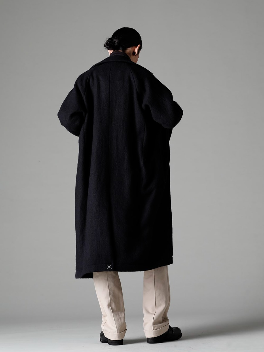 DEVOA(デヴォア) 22-23AW(秋冬) どんなスタイルにも対応できるシンプルなロングコート  - CTI-WYGコートウールミリング CSC-K405F-Dark-Chocolate FASCINATE 別注 スーピマコットンジャージー ハイネックロングスリーブ Tシャツ ダーク チョコレート PTN-SOK-Light-Beige スケーター パンツ コットン / リネン ライト ベージュ PL10L-BLKT オーソピーディック ダービーシューズ ホース フルグレイン レザー - PL10L 2-002