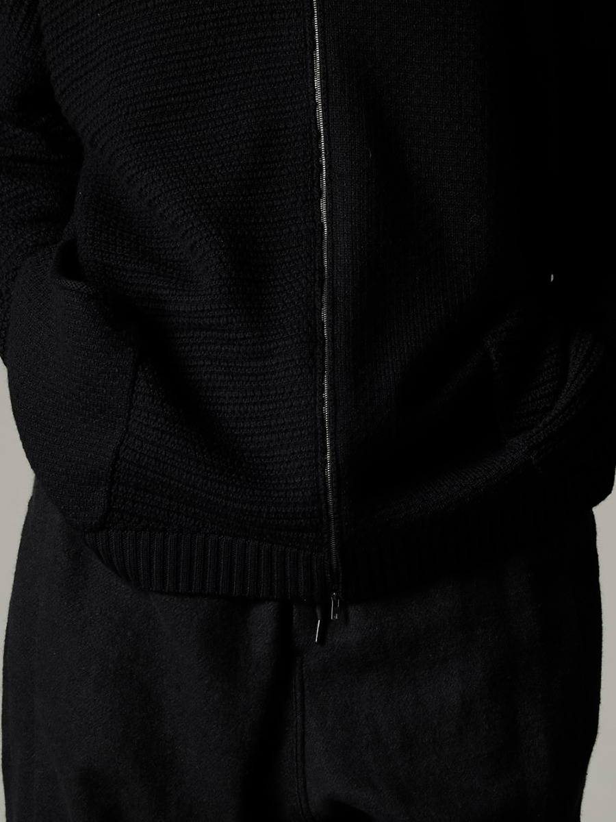 DEVOA 22-23AW Pattern-making and panel design  - KTS-MLH-Black High neck knit merino wool Black - TTC-swcm-blk Cotton Bottleneck Black 2-004