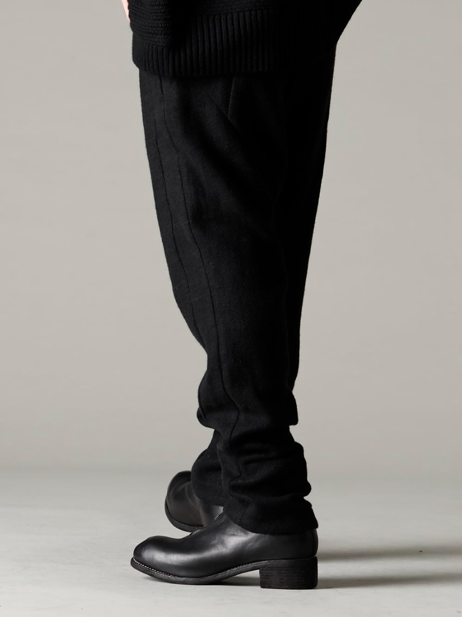 DEVOA 22-23AW Fabric selection - PTN-GRE Easy pants brushed cashgora linen - PL1 Front Zip Boots Double Sole - Horse Full Grain Leather 3-002