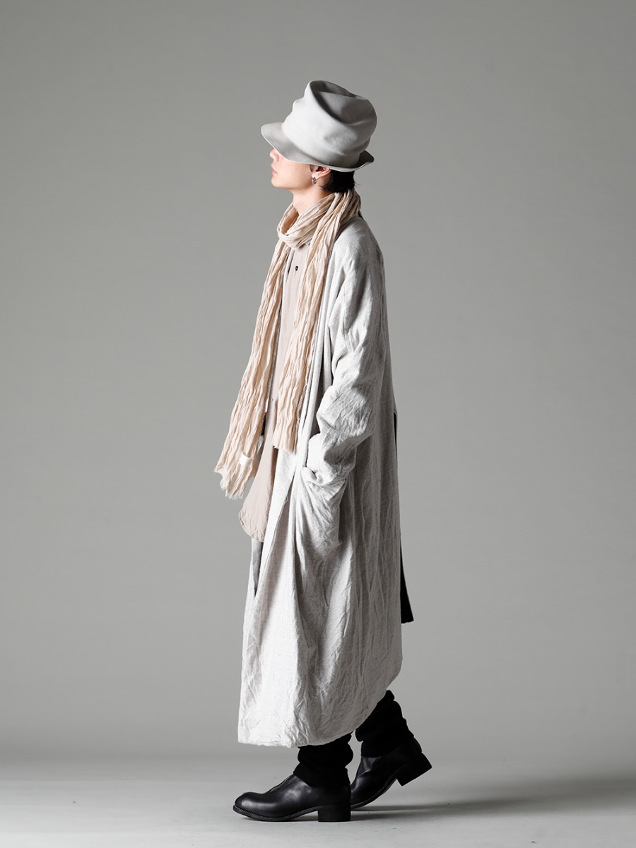 GARMENT REPRODUCTION OF WORKERS(ガーメント リプロダクション オブ ワーカース) 22-23AW(秋冬)  羊飼いを意味した軽快に羽織れるバーガーコート -   Berger-Coat-Shawl-Collar-Nel-Natural バーガー コート ショール カラー ネル ナチュラル - 22C-72SH39-SH-039-Sand オーバー サイズ クラッシック ワイド シャツ サンド - UP110-354B コントゥア パンツ 2.0 - PL1 フロントジップブーツ ダブルソール - ホース フルグレイン レザー - scarf-Beigeリネンストール ベージュ - RHSMRF005 ラビットファー フェルトハット 1-001