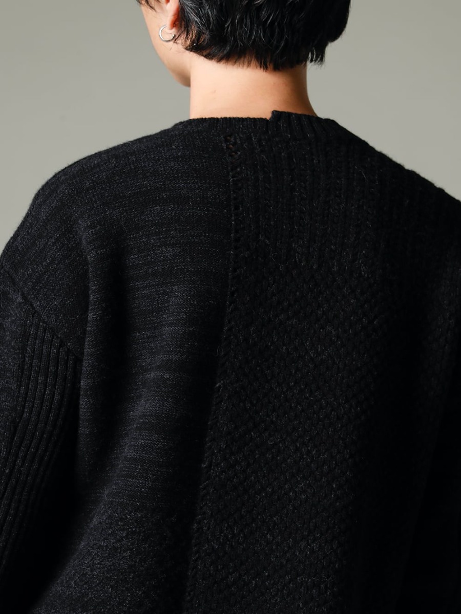 GARMENT REPRODUCTION OF WORKERS(ガーメント リプロダクション オブ ワーカース) 22-23AW(秋冬) 単品でも魅力的なNOUSANの定番シャツとKLASICAのミドルゲージニット - 22C-69PO-TRANSIT-Shadow テク コンバージョン リラックス フィット 7G ニット シャドー 3-005