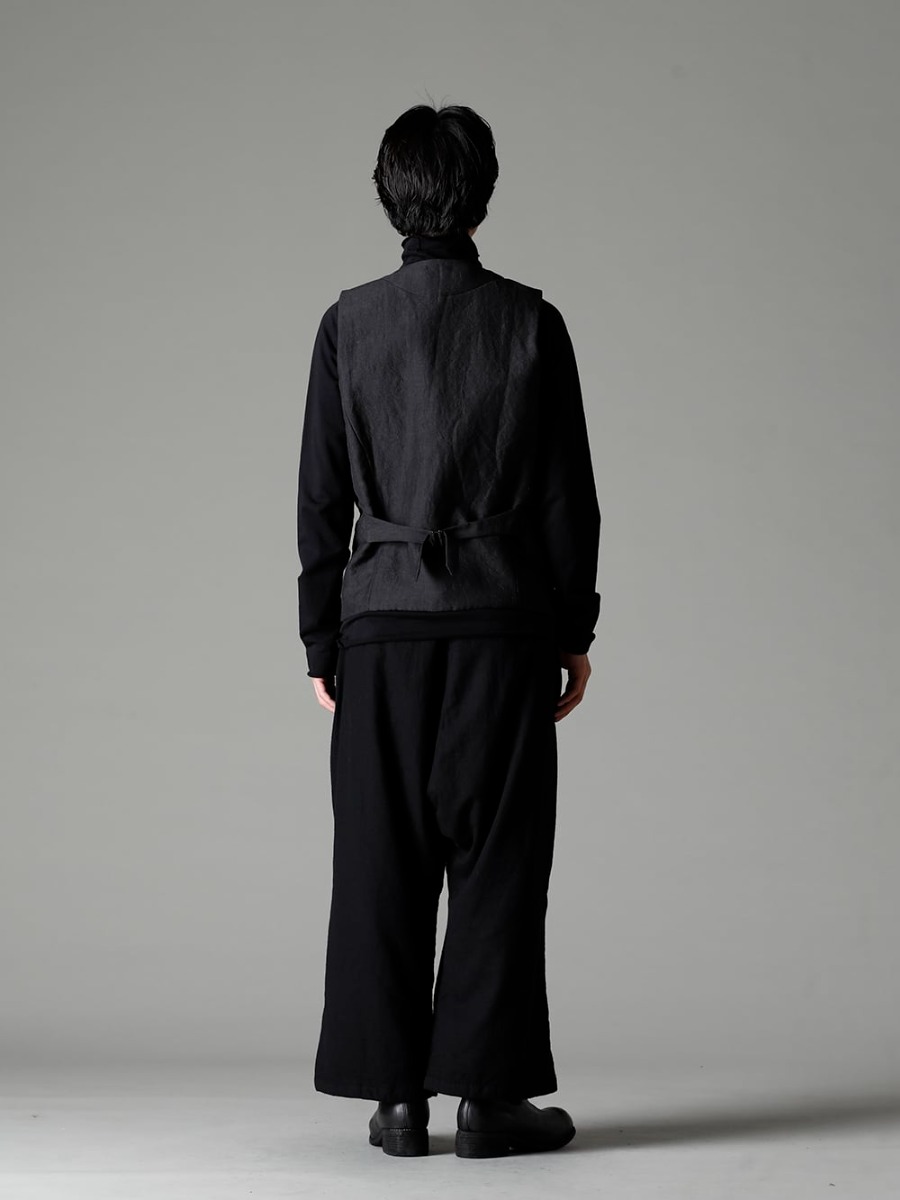 NOUSAN(ノウザン) 22-23AW(秋冬) 実用性を兼ね備えたクルーネックタイプ  - crew-neck-gilet-padding パディング クルーネック ジレ - TTC-swcm-blk コットンボトルネック ブラック - Bretagne-pants-Long-Wool-Black ブルターニュ パンツ ロング ウール ブラック - PL0FZ オーソピーディック デコルテ シューズ ダブルソール ホース フルグレイン - PL0FZ 2-003