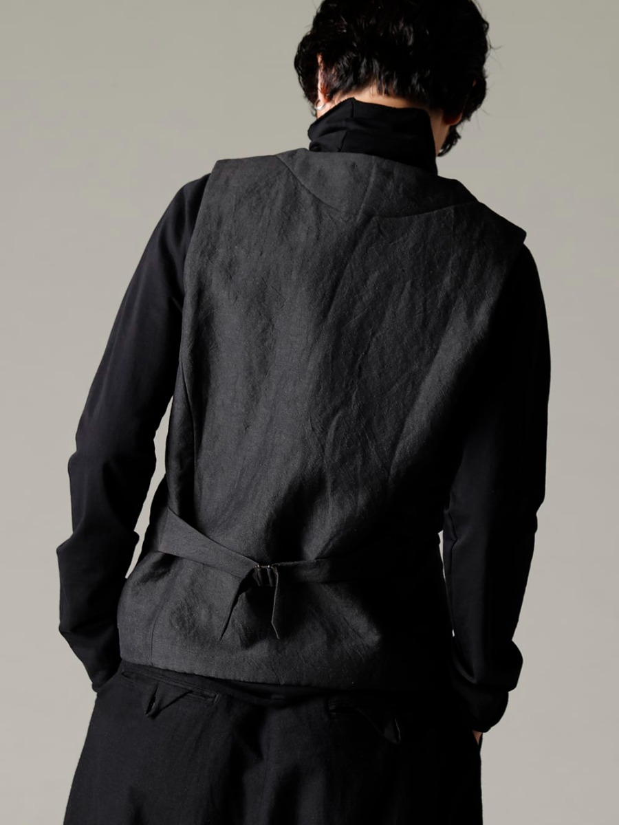 NOUSAN(ノウザン) 22-23AW(秋冬) 実用性を兼ね備えたクルーネックタイプ  - crew-neck-gilet-padding パディング クルーネック ジレ - TTC-swcm-blk コットンボトルネック ブラック 2-005