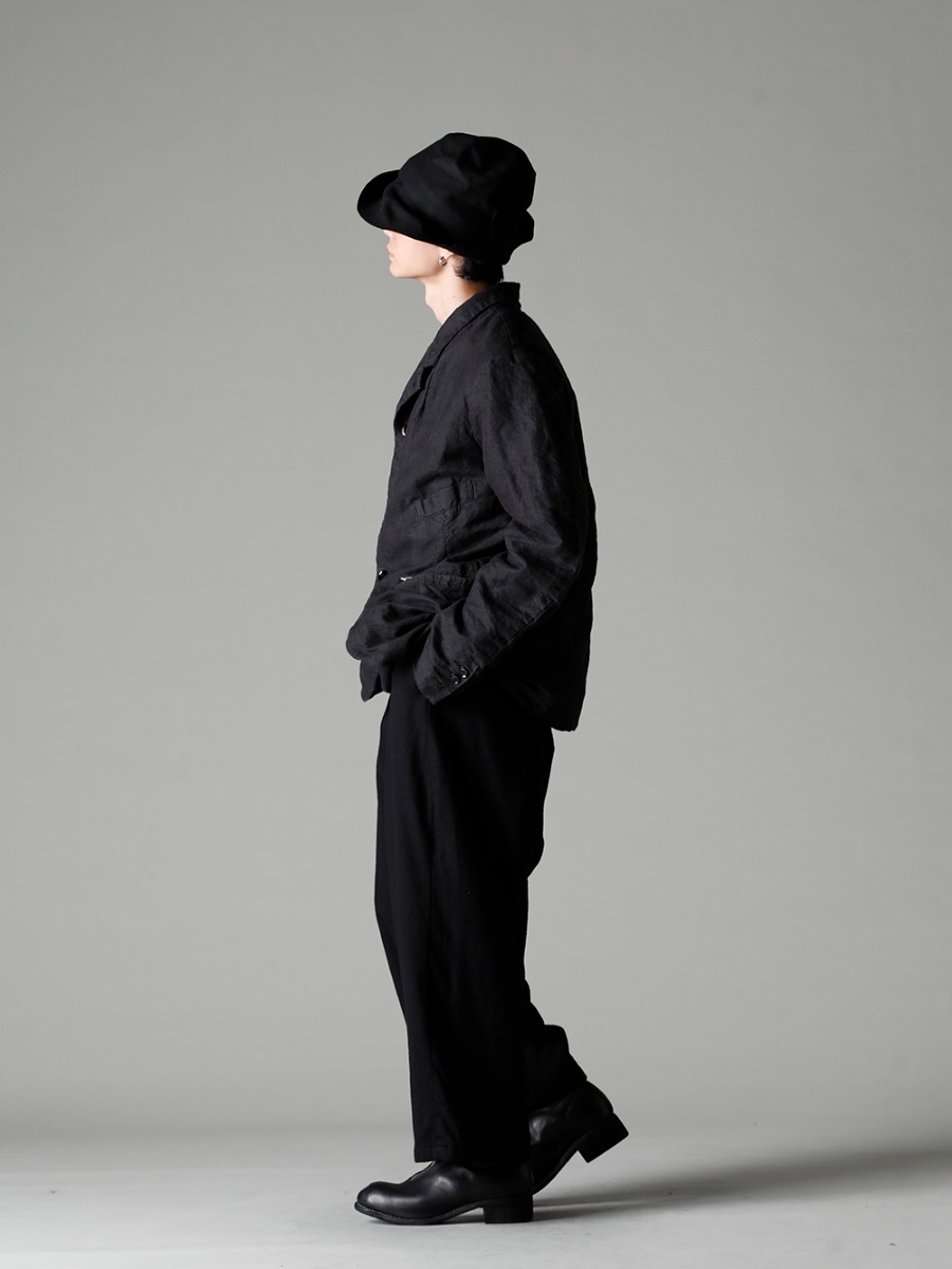 GARMENT REPRODUCTION OF WORKERS 22-23AW  Named after the famous painter Van Gogh - Vincent-Jacket-Washi-Black Vincent Jacket Washi Black - Quasimodo-Knit-Sew-Black Quasimodo Knit Sew Black - Bretagne-pants-Long-Wool-Black Bretagne pants Long Wool Black - PL1 Front Zip Boots Double Sole - Horse Full Grain Leather - RH-PK-006-Black EB RABBIT FUR FELT LONG HAT BLACK EB 1-001