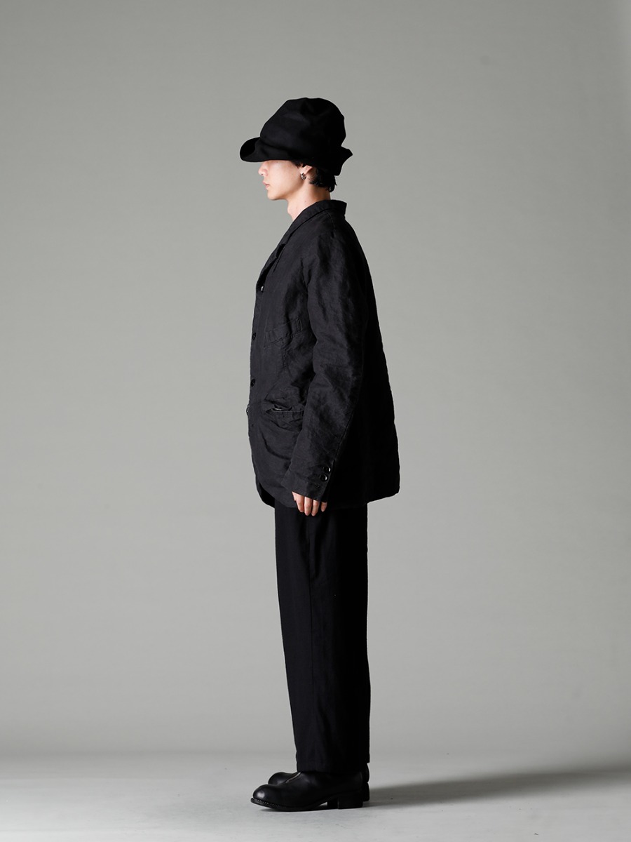 GARMENT REPRODUCTION OF WORKERS 22-23AW From a double jacket to a single jacket  - Vincent-Jacket-Washi-Black Vincent Jacket Washi Black - Quasimodo-Knit-Sew-Black Quasimodo Knit Sew Black - Bretagne-pants-Long-Wool-Black Bretagne pants Long Wool Black - PL1 Front Zip Boots Double Sole - Horse Full Grain Leather - RH-PK-006-Black EB RABBIT FUR FELT LONG HAT BLACK EB 2-002