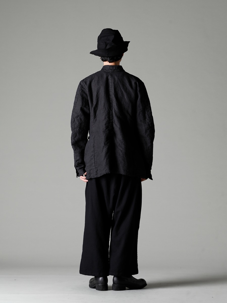 GARMENT REPRODUCTION OF WORKERS 22-23AW From a double jacket to a single jacket  - Vincent-Jacket-Washi-Black Vincent Jacket Washi Black - Quasimodo-Knit-Sew-Black Quasimodo Knit Sew Black - Bretagne-pants-Long-Wool-Black Bretagne pants Long Wool Black - PL1 Front Zip Boots Double Sole - Horse Full Grain Leather - RH-PK-006-Black EB RABBIT FUR FELT LONG HAT BLACK EB 2-003