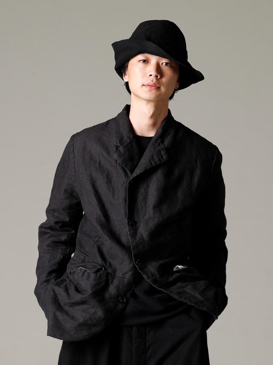 GARMENT REPRODUCTION OF WORKERS 22-23AW From a double jacket to a single jacket  - Vincent-Jacket-Washi-Black Vincent Jacket Washi Black - Quasimodo-Knit-Sew-Black Quasimodo Knit Sew Black - RH-PK-006-Black EB RABBIT FUR FELT LONG HAT BLACK EB 2-004