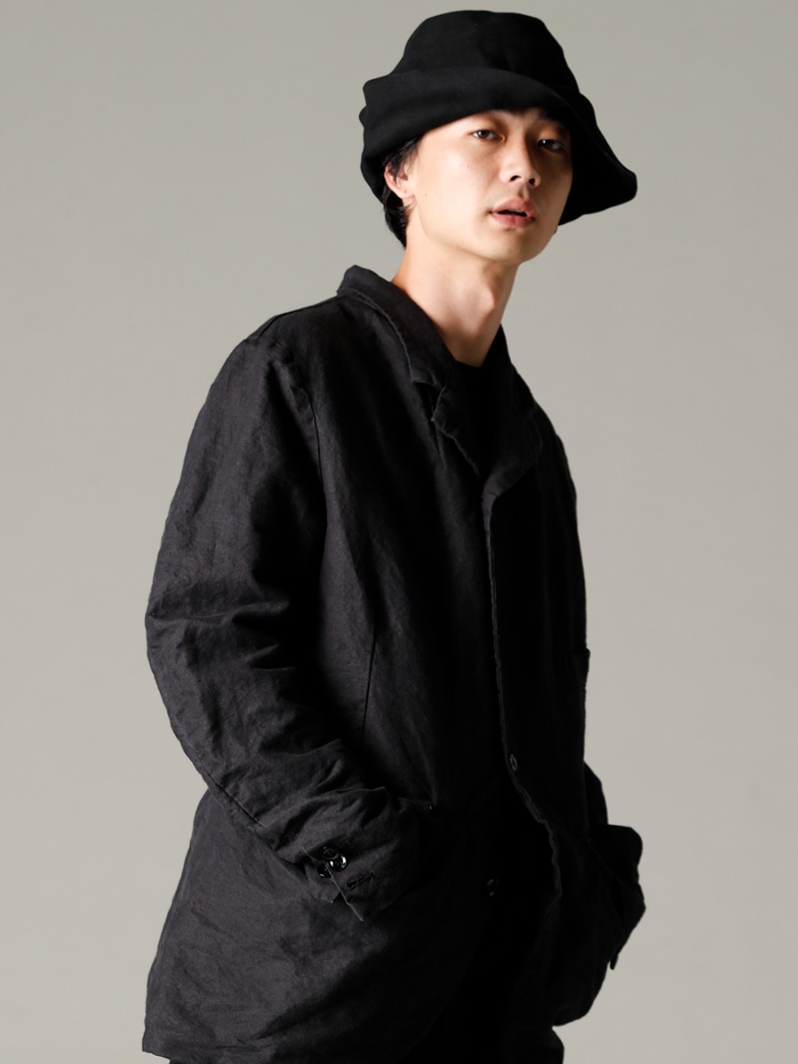 GARMENT REPRODUCTION OF WORKERS 22-23AW From a double jacket to a single jacket  - Vincent-Jacket-Washi-Black Vincent Jacket Washi Black - Quasimodo-Knit-Sew-Black Quasimodo Knit Sew Black - RH-PK-006-Black EB RABBIT FUR FELT LONG HAT BLACK EB 2-005