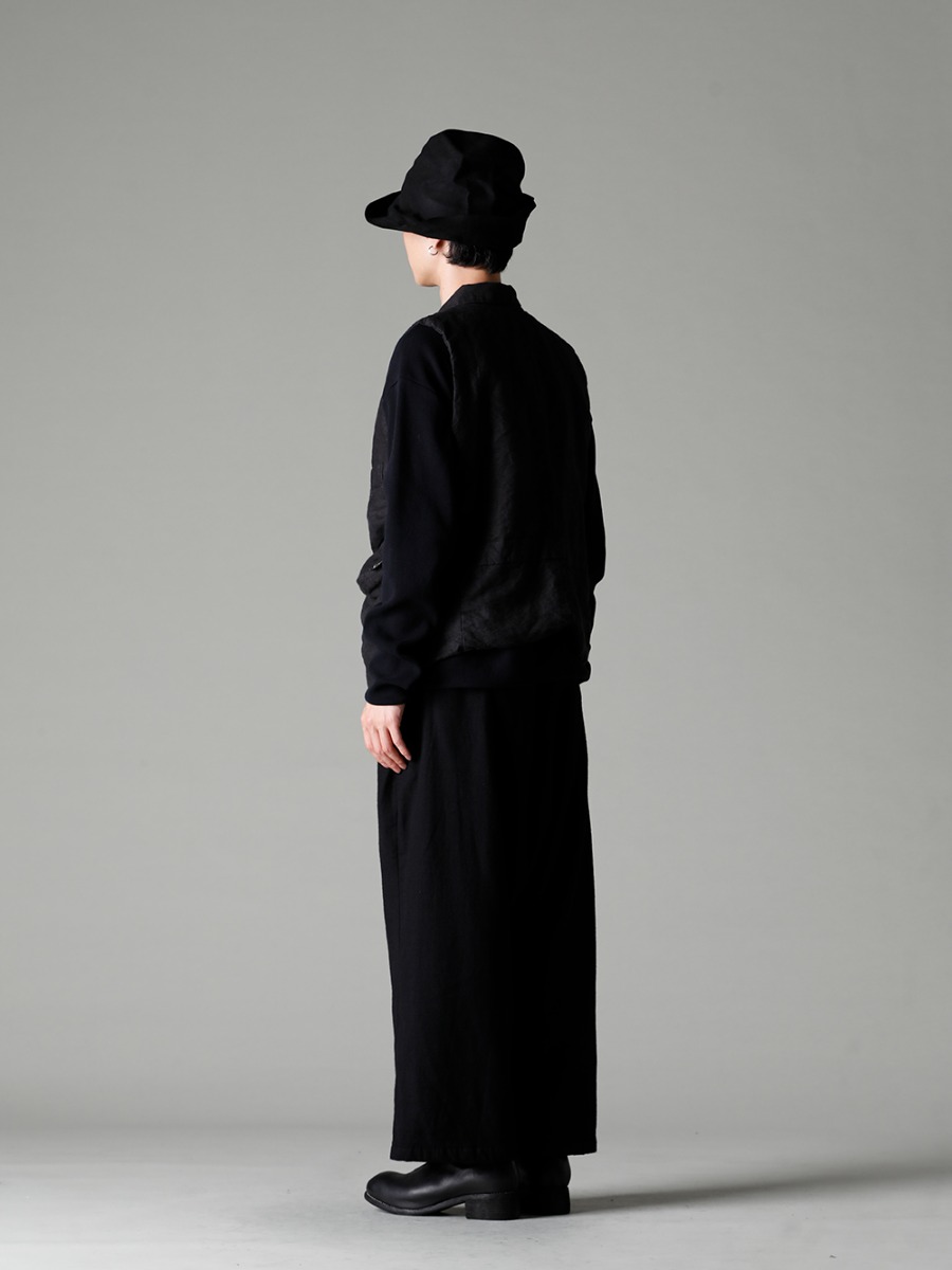 GARMENT REPRODUCTION OF WORKERS 22-23AW A glimpse of the brand's commitment and technology - Vincent-Vest-Washi-Black Vincent Vest Washi Black - Quasimodo-Knit-Sew-Black Quasimodo Knit Sew Black - Bretagne-pants-Long-Wool-Black Bretagne pants Long Wool Black - PL1 Front Zip Boots Double Sole - Horse Full Grain Leather - RH-PK-006-Black EB RABBIT FUR FELT LONG HAT BLACK EB 3-003