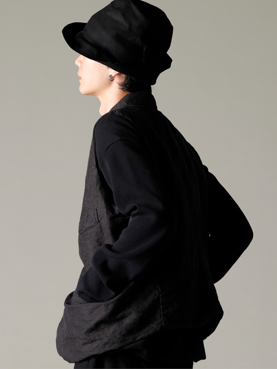 GARMENT REPRODUCTION OF WORKERS 22-23AW A glimpse of the brand's commitment and technology - Vincent-Vest-Washi-Black Vincent Vest Washi Black - Quasimodo-Knit-Sew-Black Quasimodo Knit Sew Black - RH-PK-006-Black EB RABBIT FUR FELT LONG HAT BLACK EB 3-005