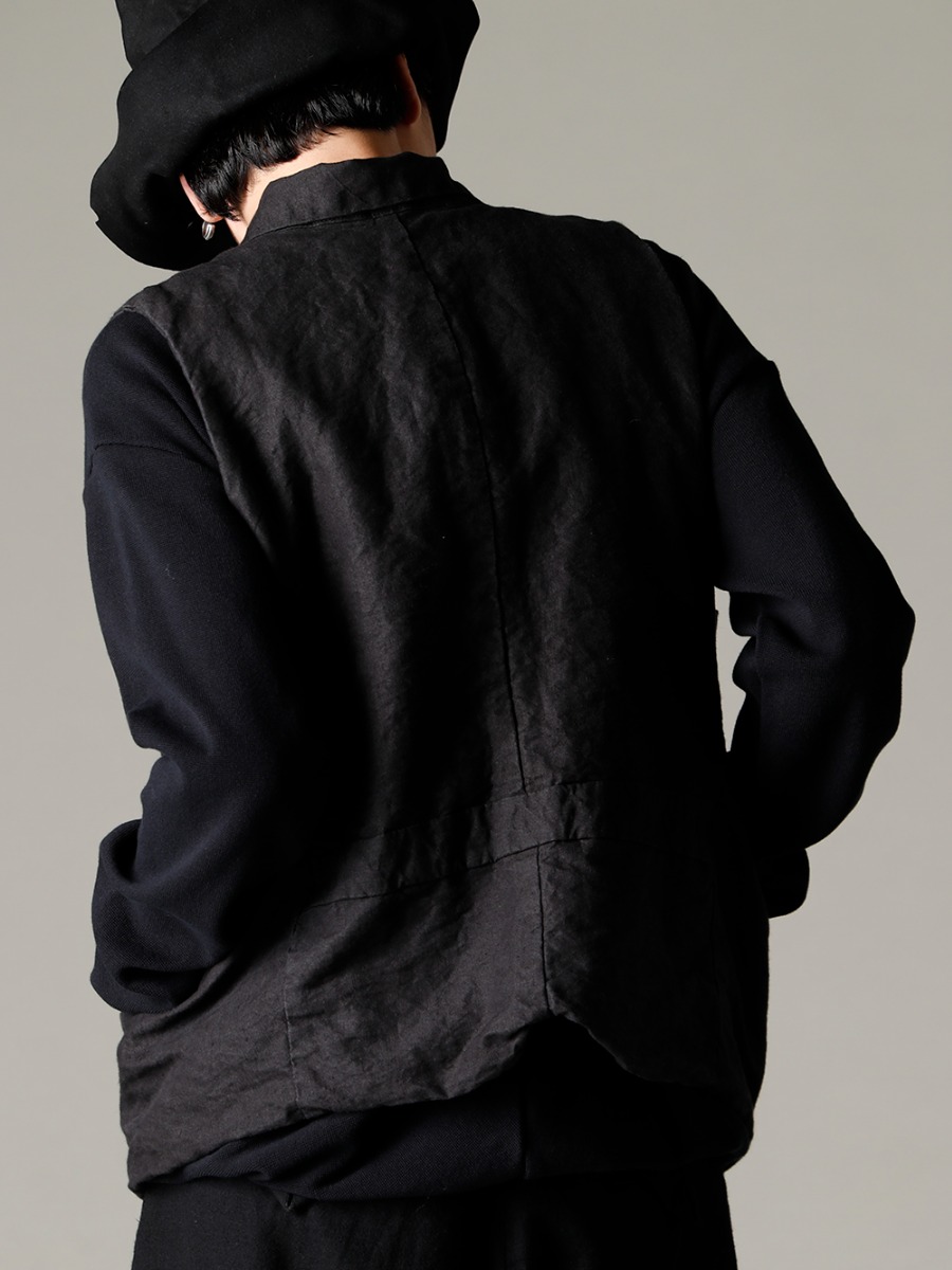 GARMENT REPRODUCTION OF WORKERS 22-23AW A glimpse of the brand's commitment and technology - Vincent-Vest-Washi-Black Vincent Vest Washi Black - Quasimodo-Knit-Sew-Black Quasimodo Knit Sew Black - RH-PK-006-Black EB RABBIT FUR FELT LONG HAT BLACK EB 3-005