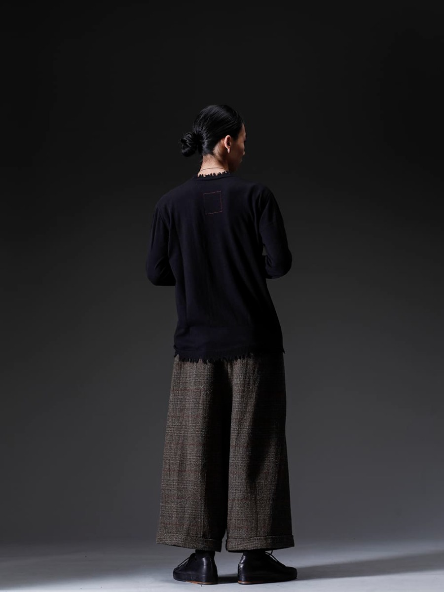 ZIGGY CHEN-ジギーチェン 22-23AW(秋冬) 軽さや保温性、タッチの良さはもちろん程よいデザイン性を兼ね備えたカシミヤニット - UK7553-Black-ロングスリーブ ニットトップ. ブラック 4-002