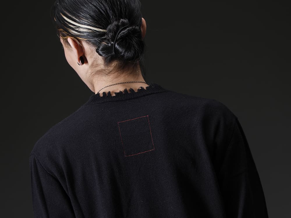 ZIGGY CHEN-ジギーチェン 22-23AW(秋冬) 軽さや保温性、タッチの良さはもちろん程よいデザイン性を兼ね備えたカシミヤニット - UK7553-Black-ロングスリーブ ニットトップ. ブラック 4-005