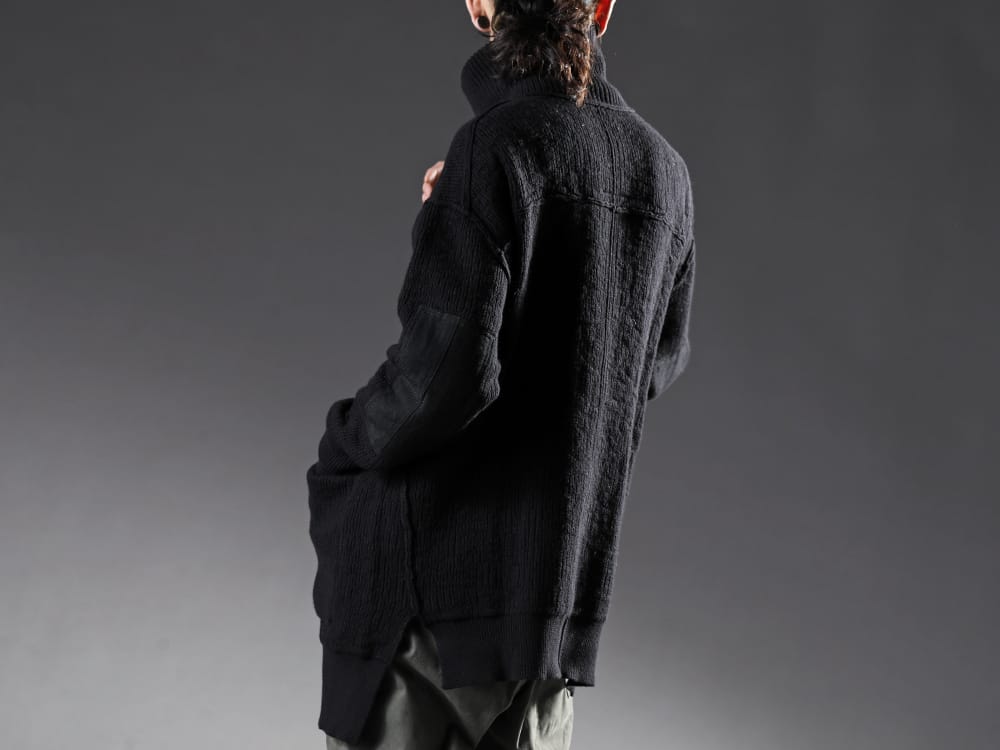 The Viridi-anne - ザ ヴィリジアン 2022-23AW デザイン性を高めたアウターとしてのニットアイテム  - VI-3530-07-Black 綿カシミア ニットブルゾン ブラック 2-003