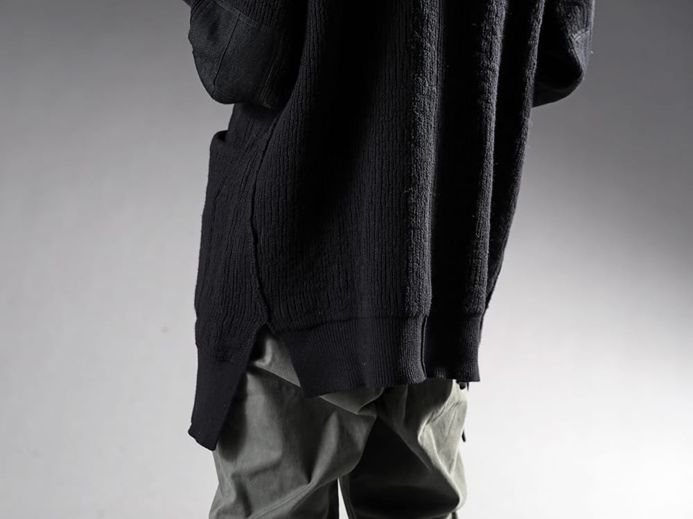 The Viridi-anne - ザ ヴィリジアン 2022-23AW デザイン性を高めたアウターとしてのニットアイテム  - VI-3530-07-Black 綿カシミア ニットブルゾン ブラック 2-005