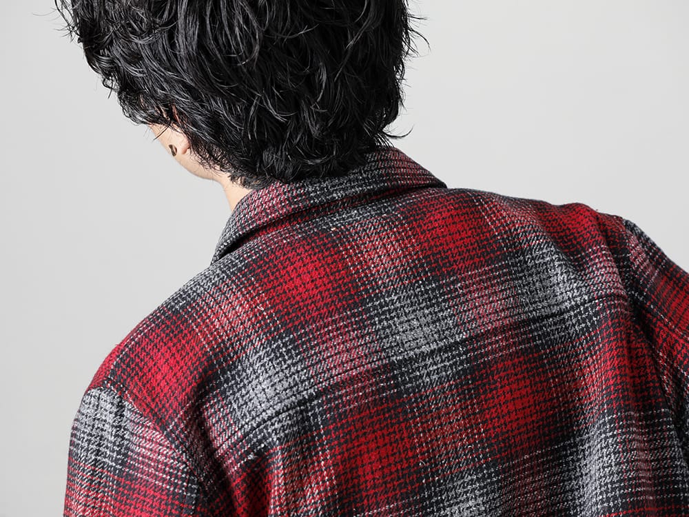 MINEDENIM - マインデニム 2022-23AW 程よく存在感のあるアイテムでシューズとのバランスを意識  - 2210-8001 - 杢撚糸 Vチェック フランネル ジップアップ ブルゾン - MND-NV008-Black - Nirvana ML Photo Tee Black 2-003