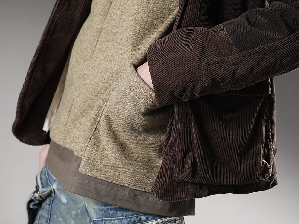 ザ ヴィリディアン 2022-23AW - コーデュロイ素材で秋冬シーズンの雰囲気を感じれるテーラードジャケット - VI-3520-06(コーデュロイ ジャケット) VI-3533-01-Beige(綿ウール裏毛 ハイネックプルオーバー ベージュ) - 2-009