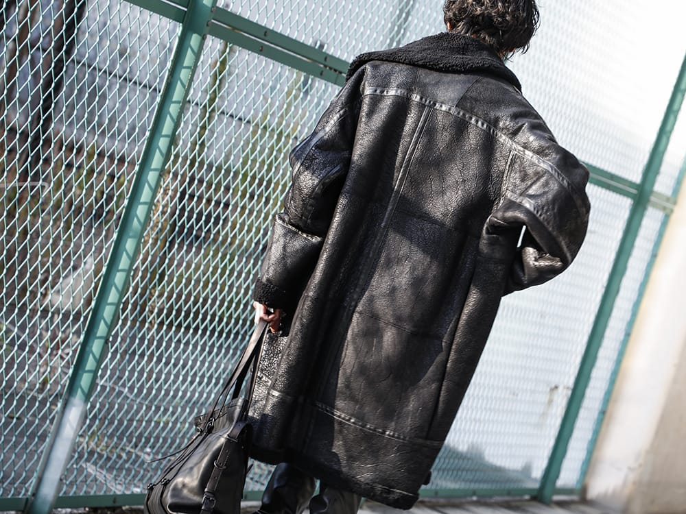 JULIUS All Black Mouton Coat Styling - FASCINATE BLOG