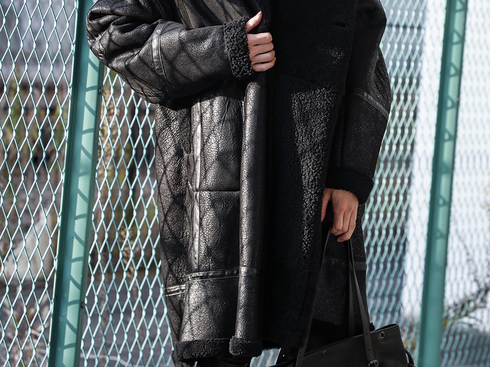 ユリウス 2022-23AW - ブランドの世界観を表現するコート - 637COM10(Mouton Gown Coat) - 2-007