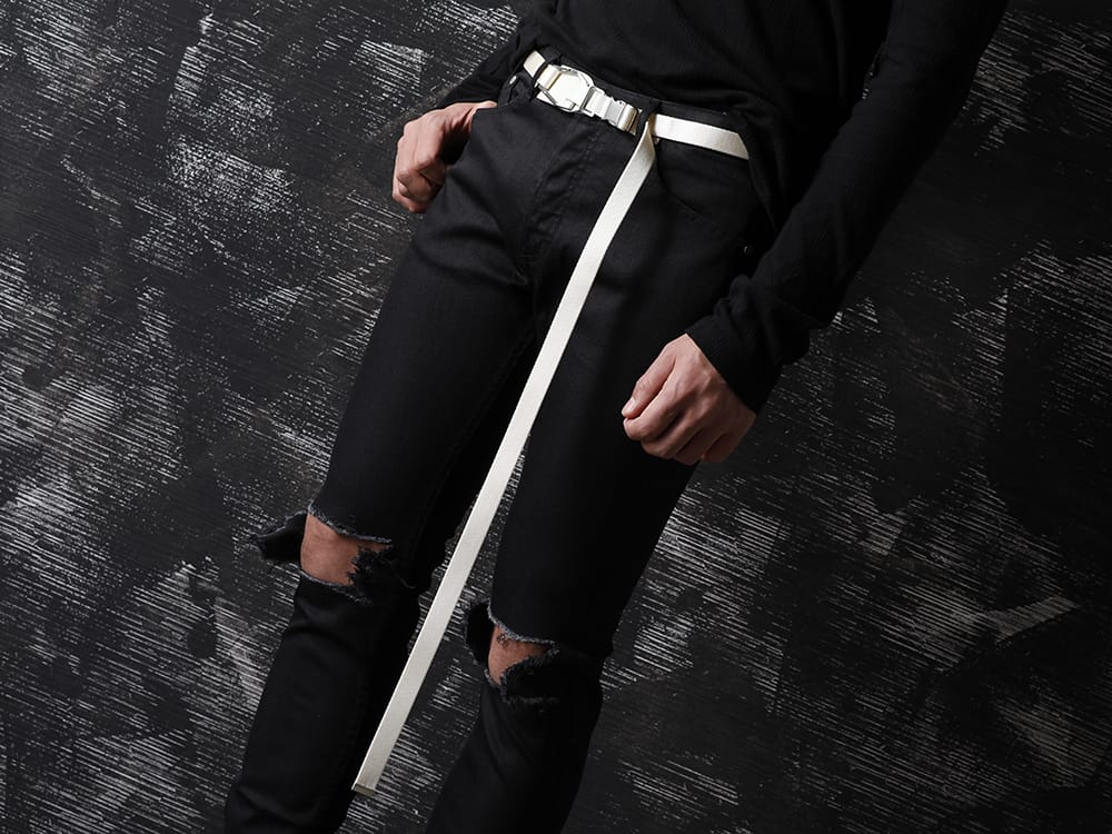 JULIUS 2022-23AW - A belt is a gift that can also be used to accentuate your styling. - 807ACU1-Off-White(Cow Skin / Nylon Tape Belt Off White) - 3-004