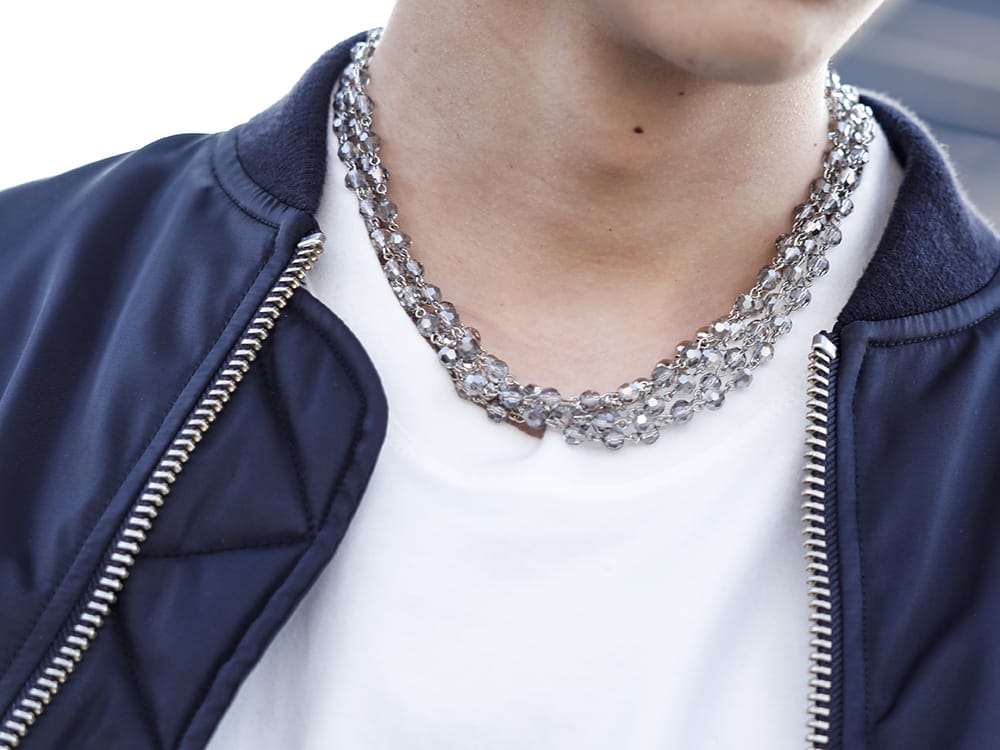 TAKAHIROMIYASHITATheSoloist. 2022-23AW - Impactful back detail - sa.0024AW22(Quadruple glass beads with ball chain necklace) - 2-012