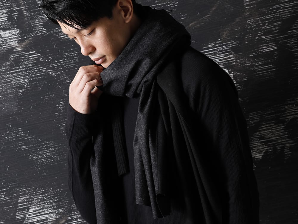 パトリックステファン 2022-23AW - 首元にボリュームをもたせて季節感ある着こなしを - 222ASF04 Blackmix(ジャージースカーフ wrap basic Blackmix) - 2-009