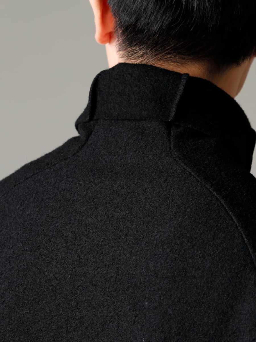 Bergfabel(バーグファベル) 22-23AW(秋冬) メリハリと統一感を意識してコーディネート - TTW-wn ウール ボトルネックニット ブラック 3-005