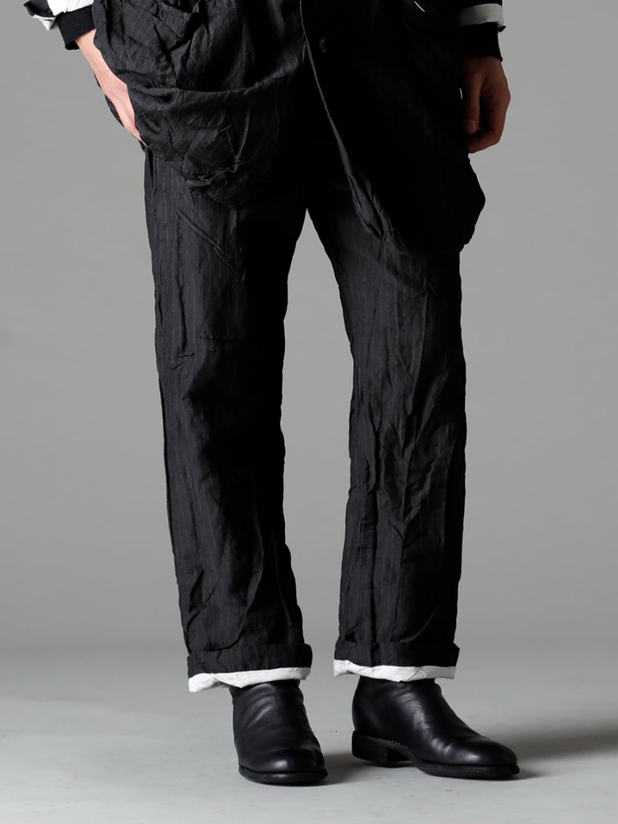 GARMENT REPRODUCTION OF WORKERS 22-23AW Savor the simple farmer's style for a long time - Farmers-Trousers-Gray-Stripe Farmers Trousers Gray Stripe - 988X Back Zip Mid Boots - Horse Full Grain Leather - 988X 3-001