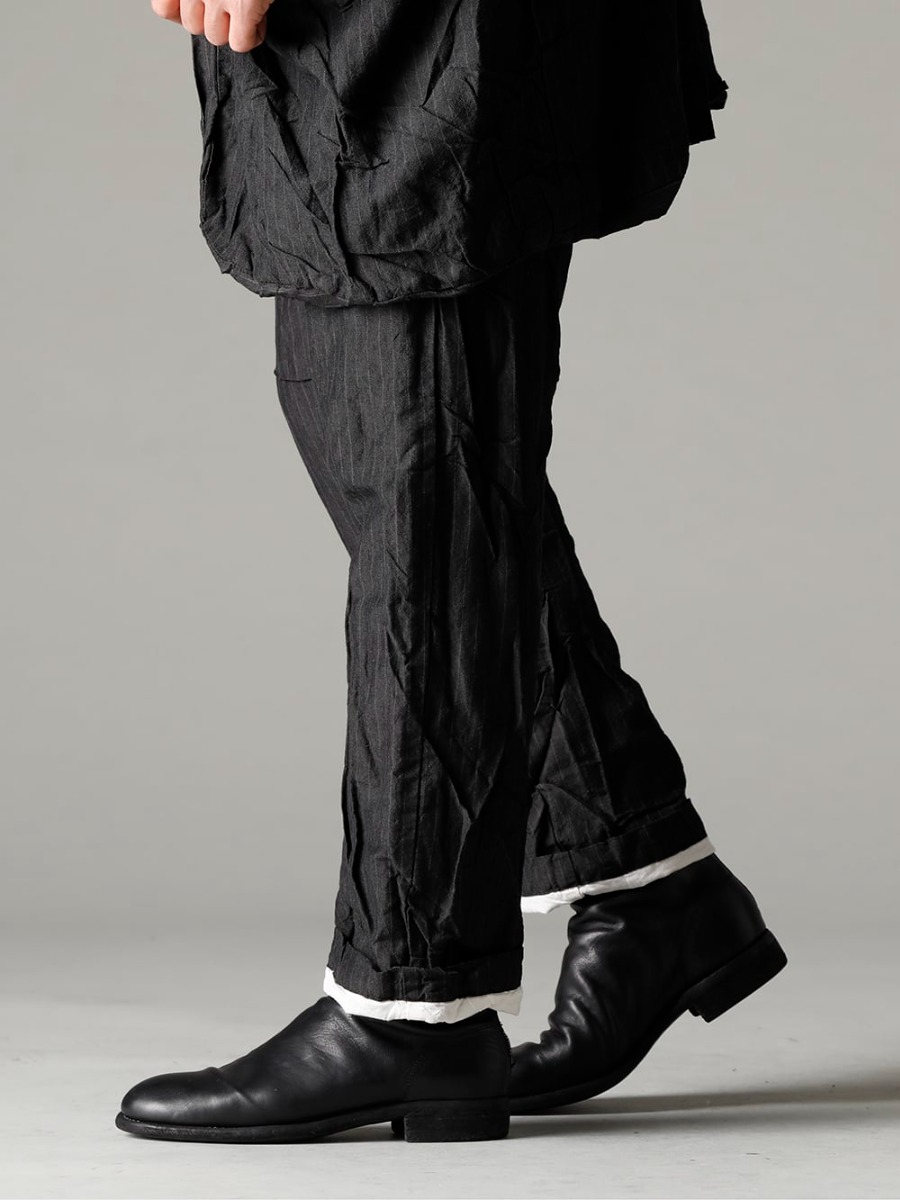 GARMENT REPRODUCTION OF WORKERS 22-23AW Savor the simple farmer's style for a long time - Farmers-Trousers-Gray-Stripe Farmers Trousers Gray Stripe - 988X Back Zip Mid Boots - Horse Full Grain Leather - 988X 3-002