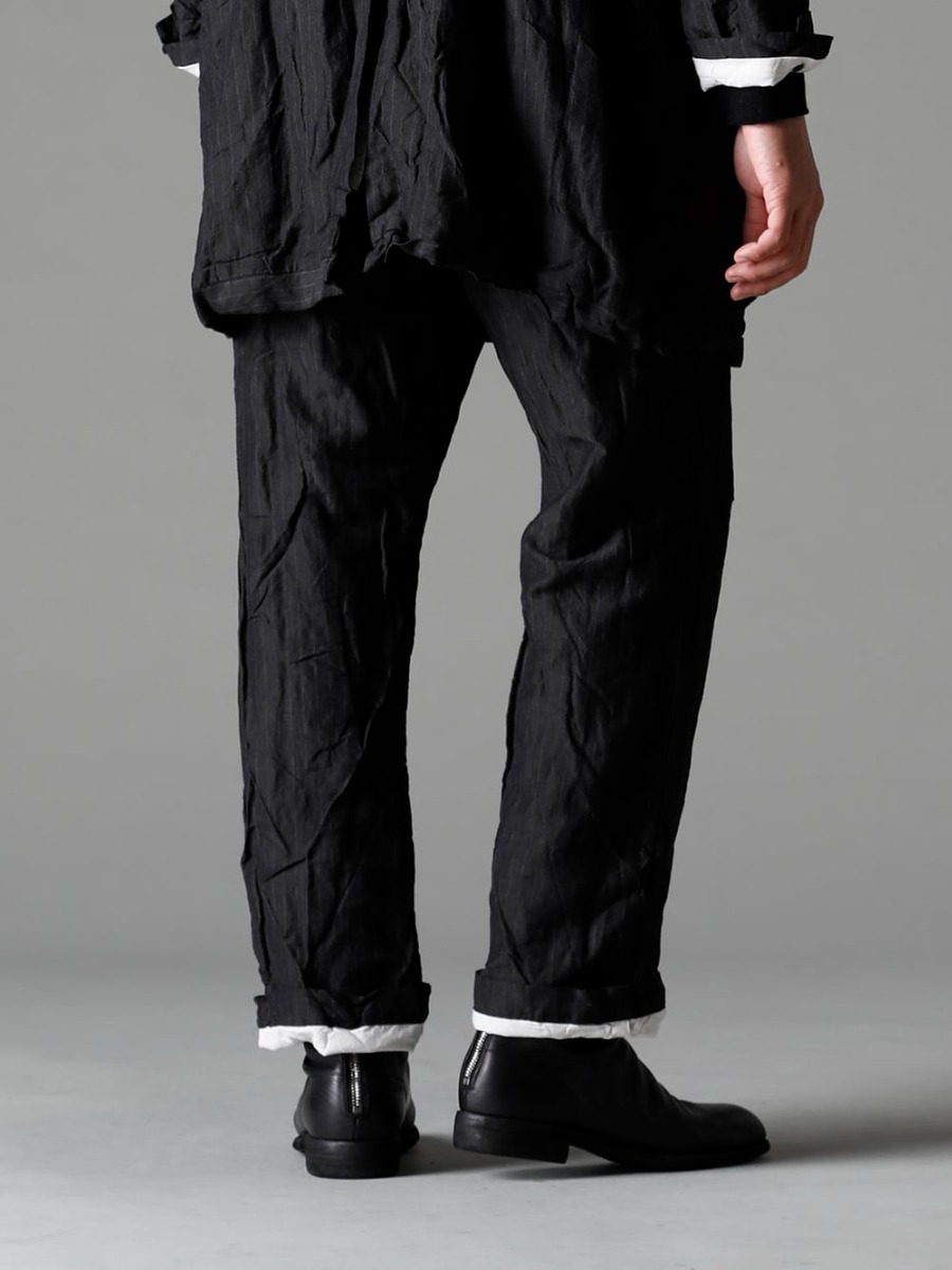 GARMENT REPRODUCTION OF WORKERS 22-23AW Savor the simple farmer's style for a long time - Farmers-Trousers-Gray-Stripe Farmers Trousers Gray Stripe - 988X Back Zip Mid Boots - Horse Full Grain Leather - 988X 3-003