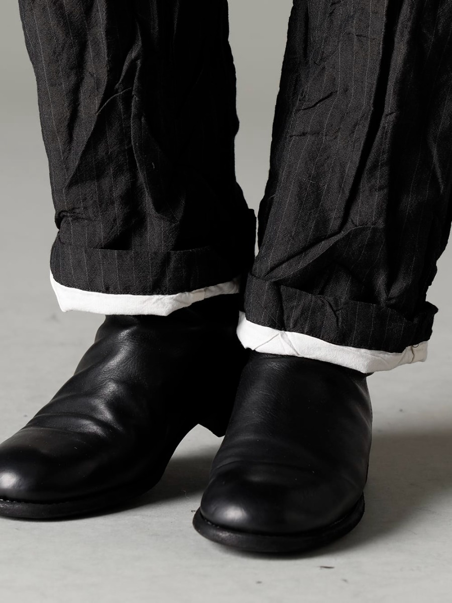 GARMENT REPRODUCTION OF WORKERS 22-23AW Savor the simple farmer's style for a long time - Farmers-Trousers-Gray-Stripe Farmers Trousers Gray Stripe - 988X Back Zip Mid Boots - Horse Full Grain Leather - 988X 3-005