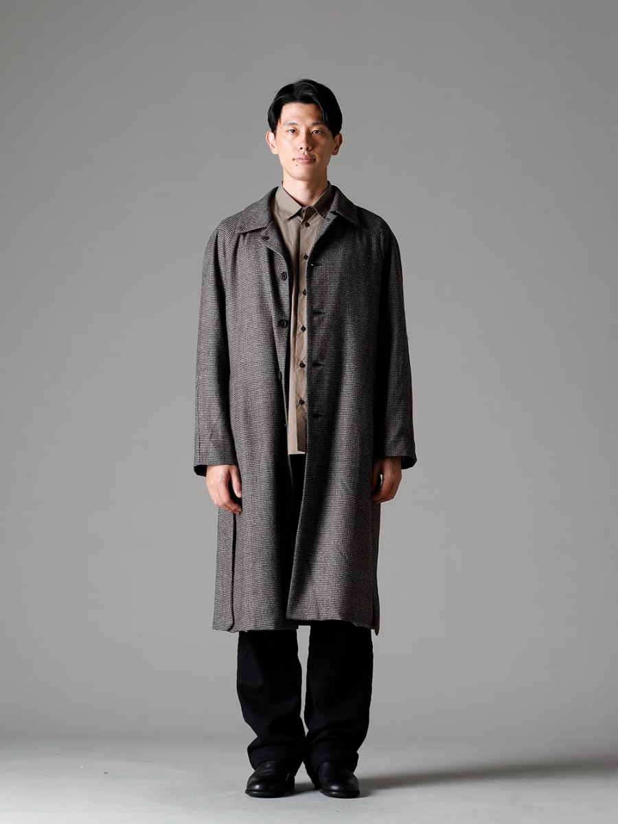 NOUSAN 22-23AW Practical Raglan Long Coat -   fred-c Houndstooth Lagran Long Coat - Shirt-a-Tamamushi Tamamushi Shirts - Farmers-Trousers-Wool-Black Farmers Trousers Wool Black - 988X Back Zip Mid Boots - Horse Full Grain Leather - 988X - 988X