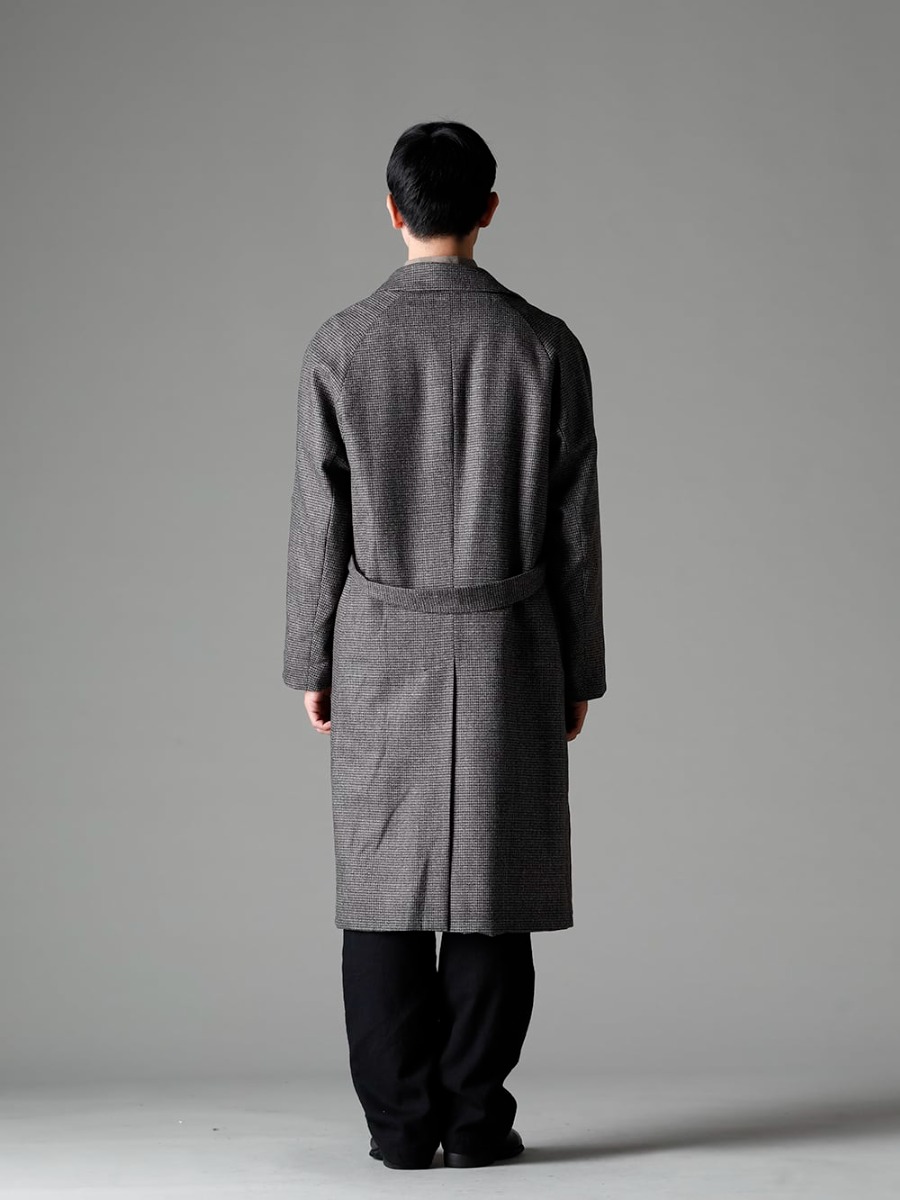NOUSAN 22-23AW Practical Raglan Long Coat  -  fred-c Houndstooth Lagran Long Coat - Farmers-Trousers-Wool-Black Farmers Trousers Wool Black - 988X Back Zip Mid Boots - Horse Full Grain Leather - 988X - 988X 2-004