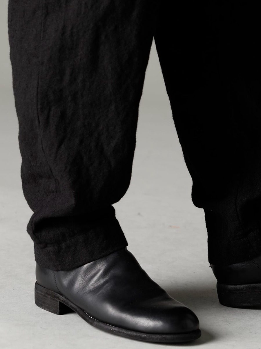 NOUSAN(ノウザン) 22-23AW(秋冬) 冬のファッションに少しアクセントを - villa-b-22-23aw ワイド イージー パンツ - 988X バックジップミドルブーツ - ホースフルグレインレザー - 988X 3-005