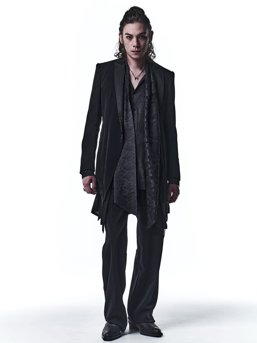 キリュウキリュウ 2022-23AW - kiryuyrik(キリュウキリュウ) 2022-23AWコレクションフ ァイナルデリバリー！只今より店頭・通販共に販売開始！ - KO-HB20-906-black(クレイジーパターン ストールシャツ ブラック) - 1-007