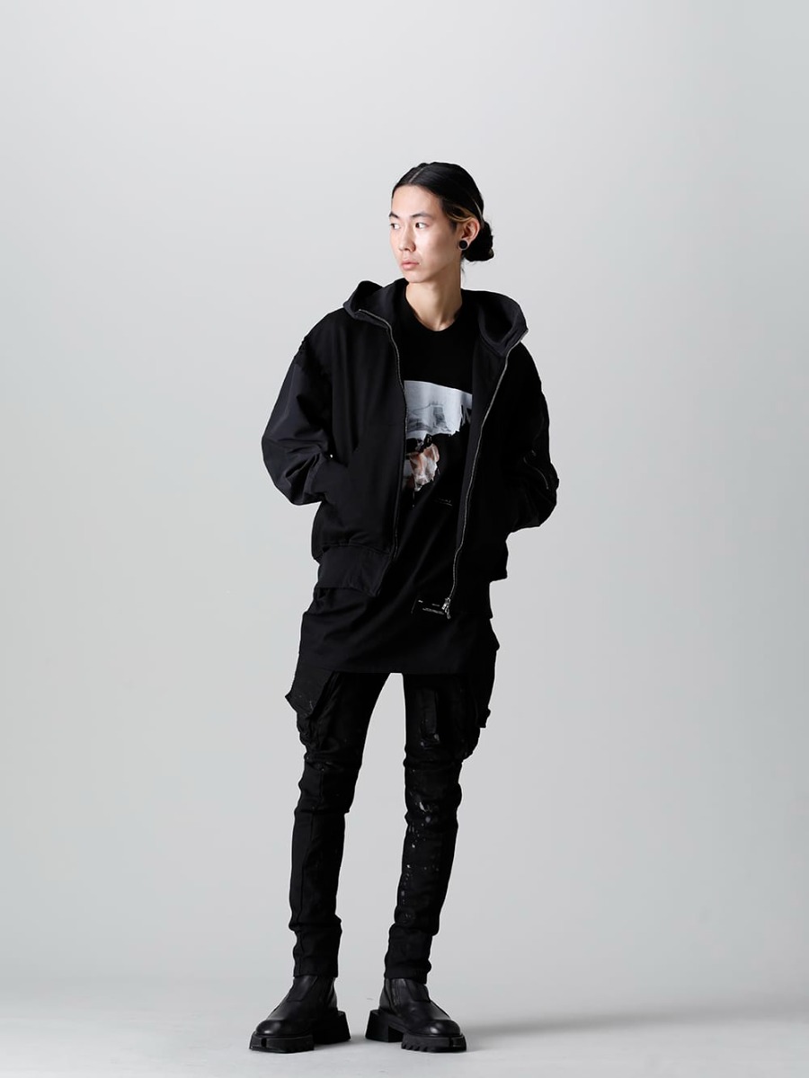 JULIUS 2022-23AW - The third delivery items from the JULIUS 2023PS collection are now available! Available in stores and mail order from now! - 807CUM3-Black(Cotton Sweat Damaged Combo Hoodie Black) - 1-001
